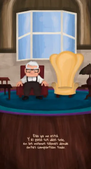 Ilustración de Carl en su sillón